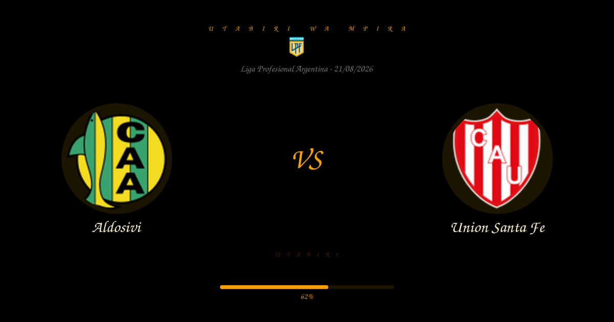 Utabiri: Aldosivi vs Union Santa Fe | Liga Profesional Argentina | 21/08/2026