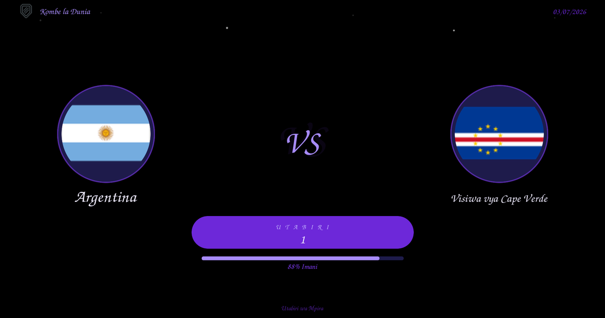 Argentina vs Visiwa vya Cape Verde Utabiri na Uchambuzi | Kombe la Dunia | 03/07/2026