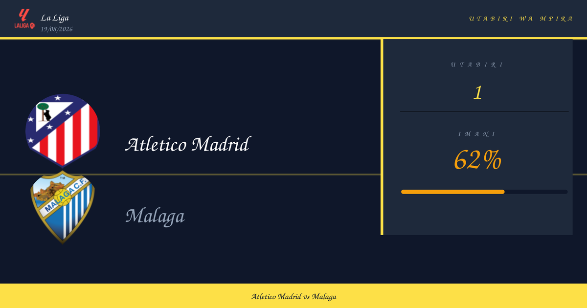 Atletico Madrid vs Malaga — Utabiri | La Liga | 19/08/2026
