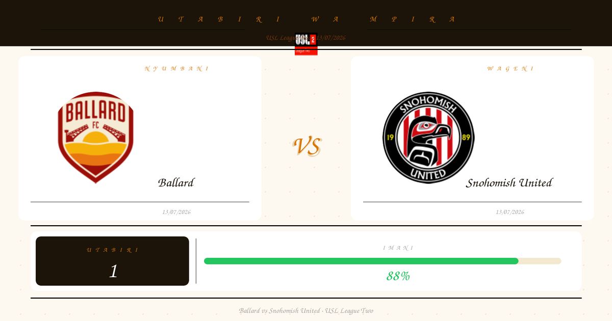 Ballard vs Snohomish United — Utabiri | USL League Two | 13/07/2026