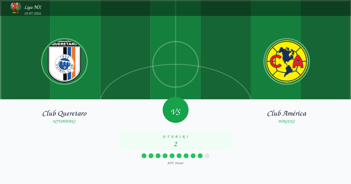 Club Queretaro vs Club América — Utabiri | Liga MX | 19/07/2026
