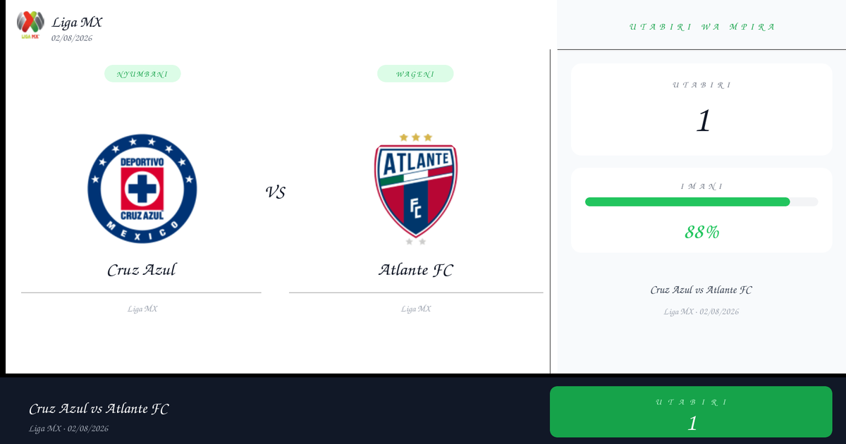 Cruz Azul vs Atlante FC — Utabiri | Liga MX | 02/08/2026