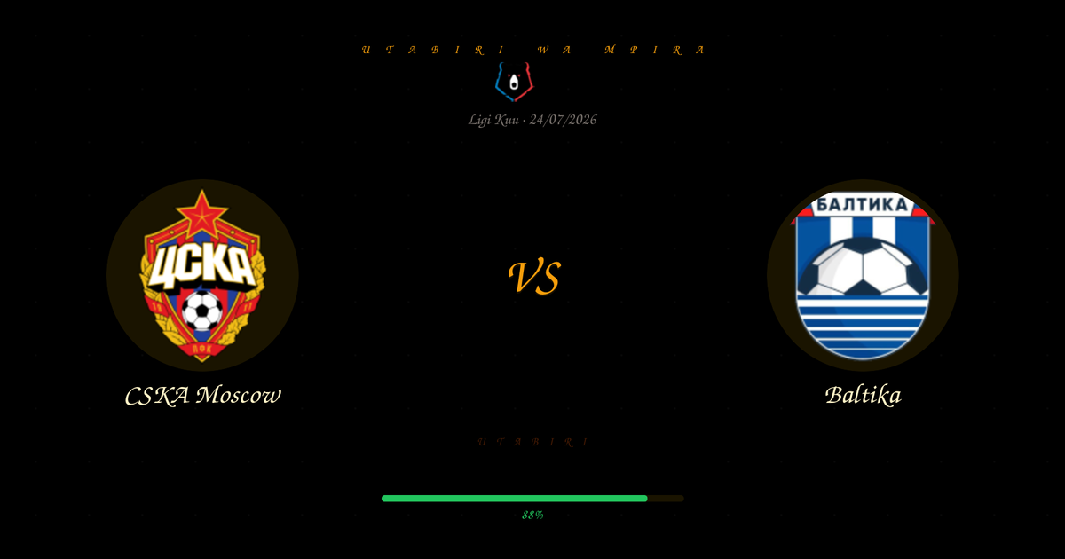 CSKA Moscow vs Baltika — Utabiri | Ligi Kuu | 24/07/2026