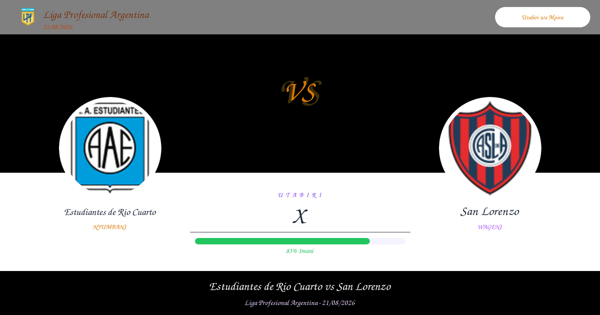 Estudiantes de Rio Cuarto vs San Lorenzo — Utabiri | Liga Profesional Argentina | 21/08/2026