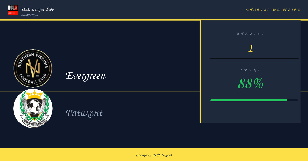 Evergreen vs Patuxent — Utabiri | USL League Two | 06/07/2026