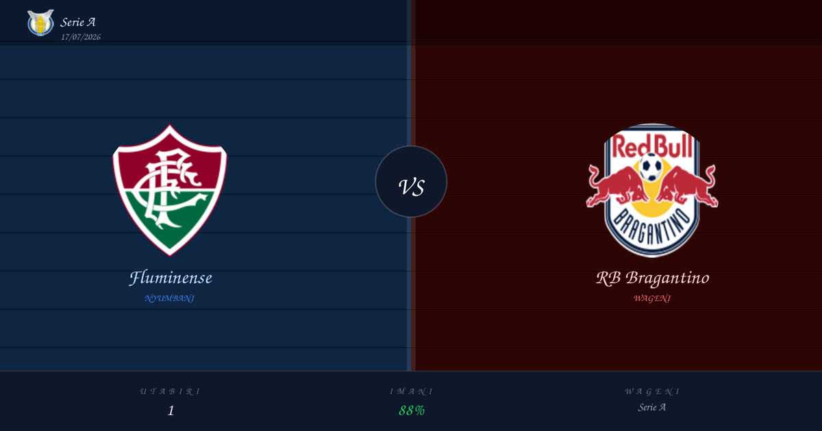 Utabiri: Fluminense vs RB Bragantino | Serie A | 17/07/2026