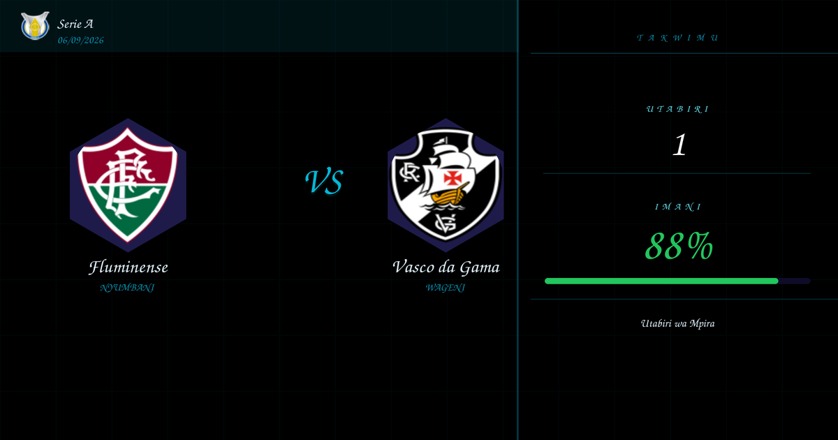 Fluminense vs Vasco da Gama — Utabiri | Serie A | 06/09/2026