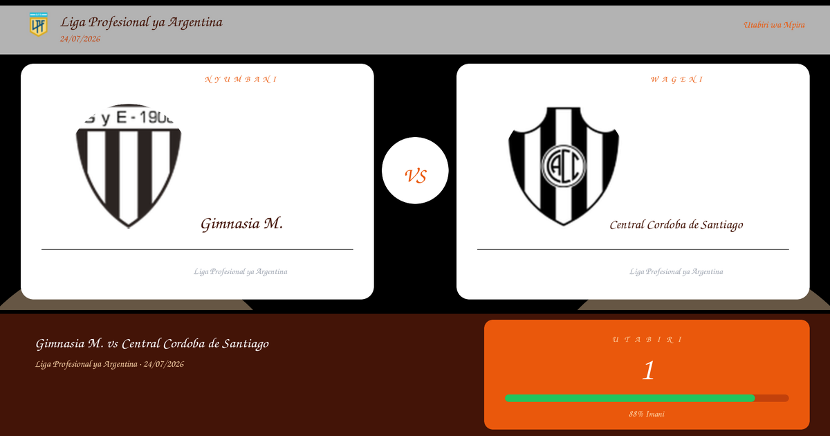 Gimnasia M. vs Central Cordoba de Santiago Utabiri na Uchambuzi | Liga Profesional ya Argentina | 24/07/2026