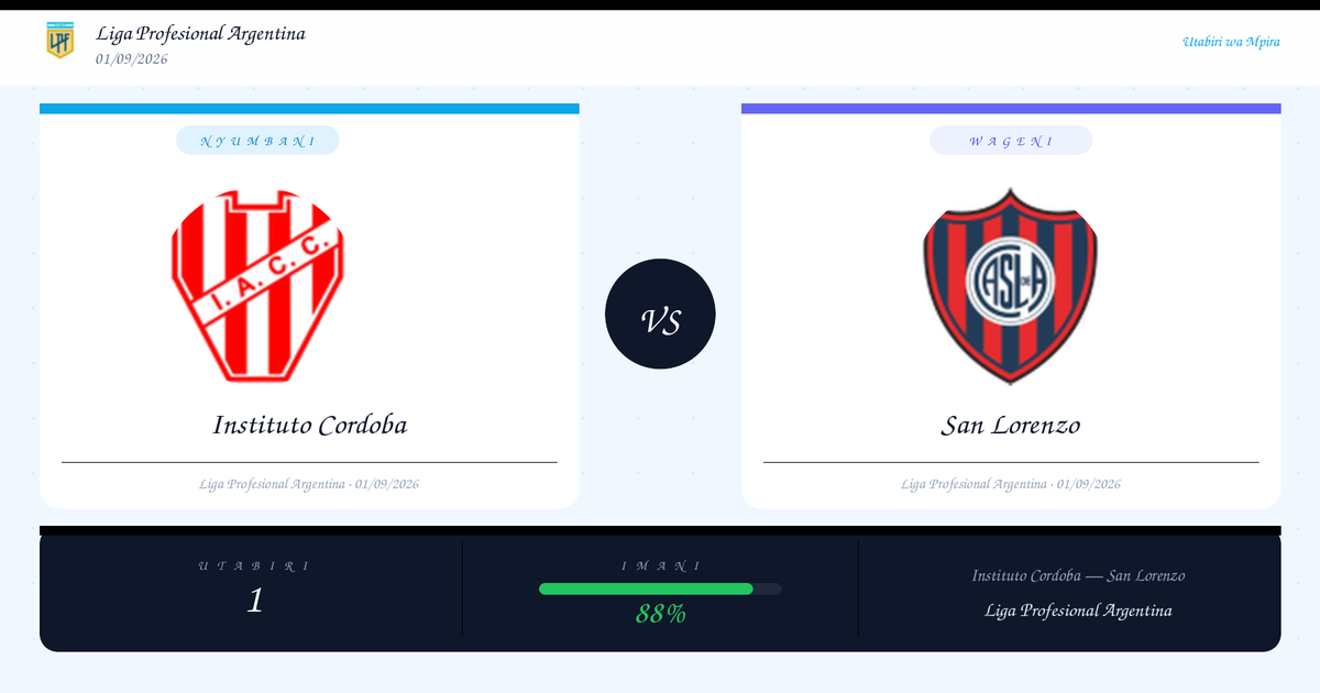 Instituto Cordoba vs San Lorenzo — Utabiri | Liga Profesional Argentina | 01/09/2026