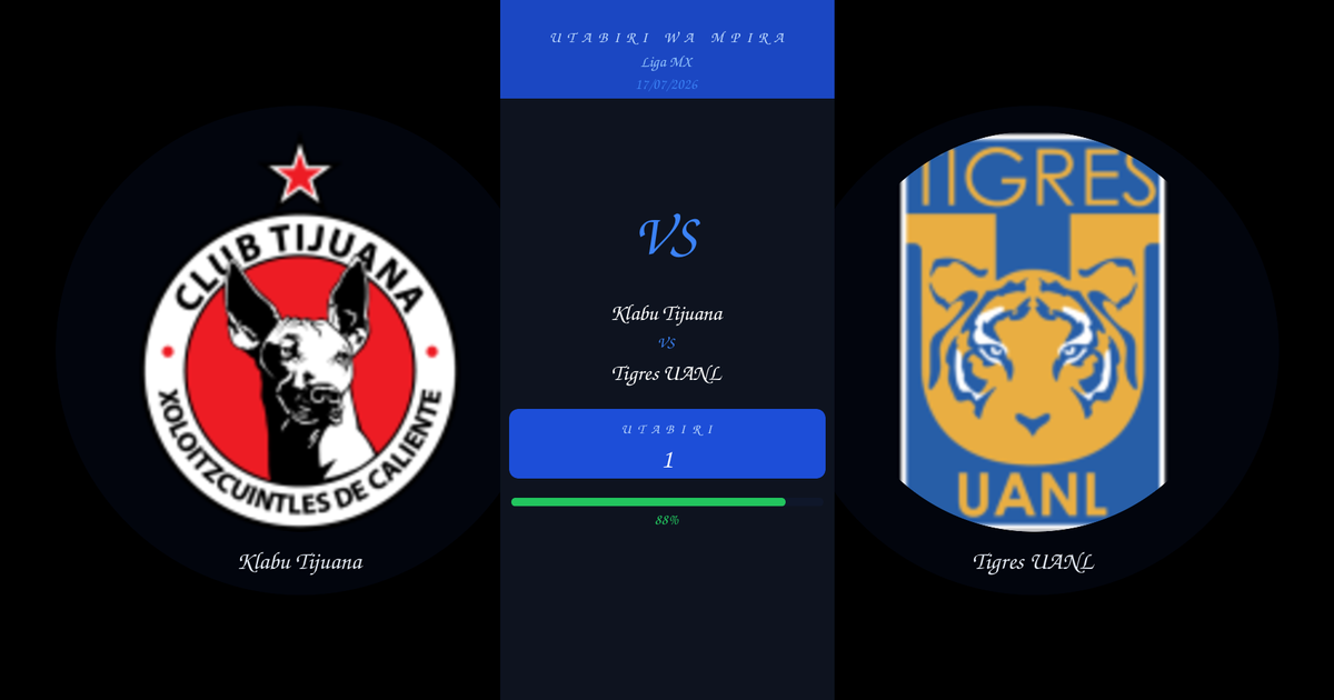 Utabiri wa Bure: Klabu Tijuana vs Tigres UANL | Liga MX | 17/07/2026