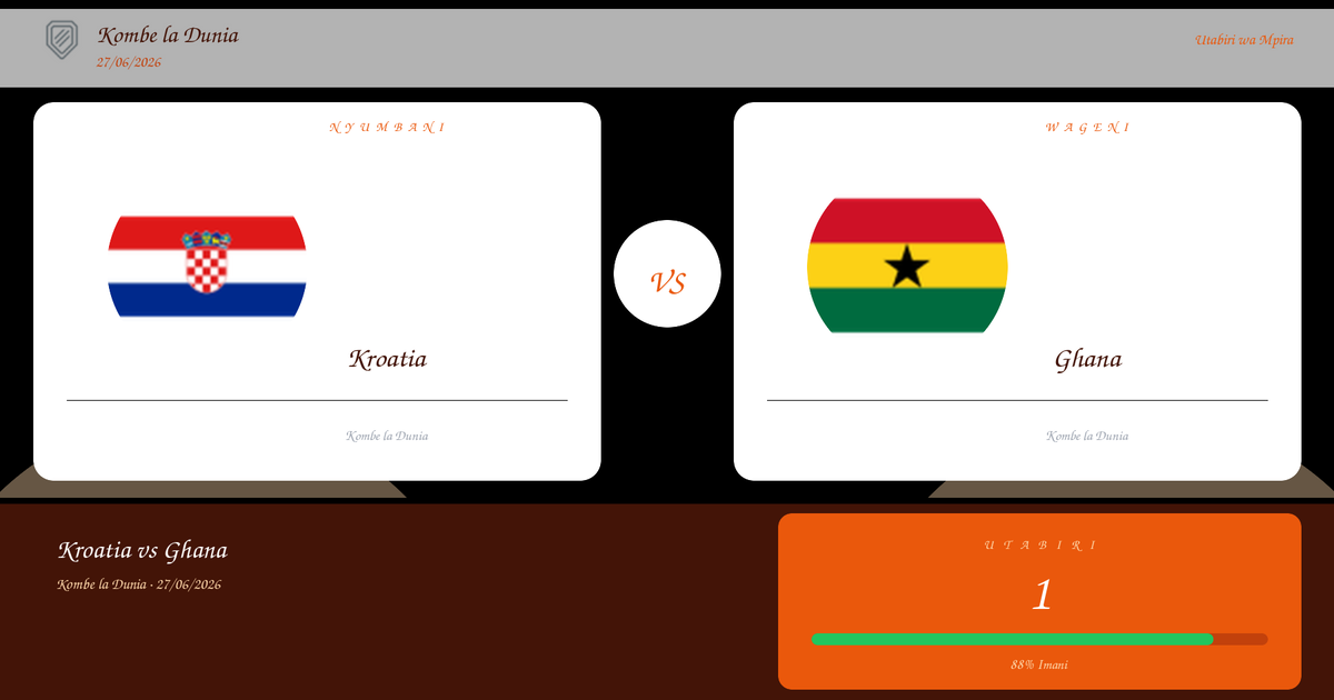 Utabiri wa Bure: Kroatia vs Ghana | Kombe la Dunia | 27/06/2026