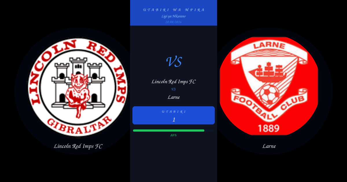 Utabiri wa Bure: Lincoln Red Imps FC vs Larne | Ligi ya Mkutano | 20/08/2026