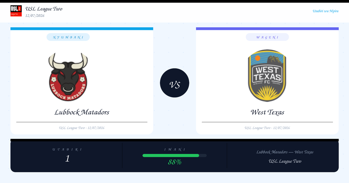 Lubbock Matadors vs West Texas — Utabiri | USL League Two | 12/07/2026