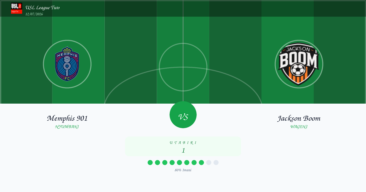 Utabiri: Memphis 901 vs Jackson Boom | USL League Two | 12/07/2026
