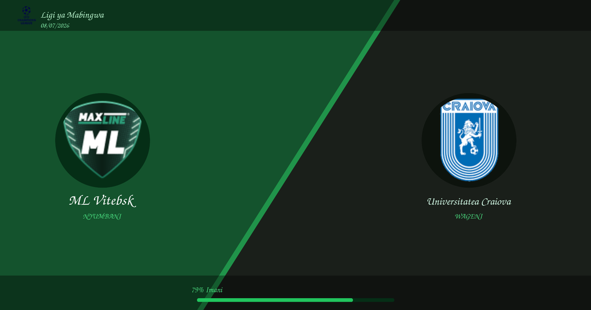 ML Vitebsk vs Universitatea Craiova Utabiri na Uchambuzi | Ligi ya Mabingwa | 08/07/2026