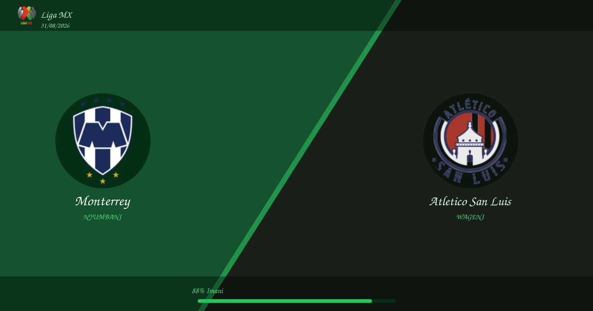 Monterrey vs Atletico San Luis Utabiri na Uchambuzi | Liga MX | 31/08/2026