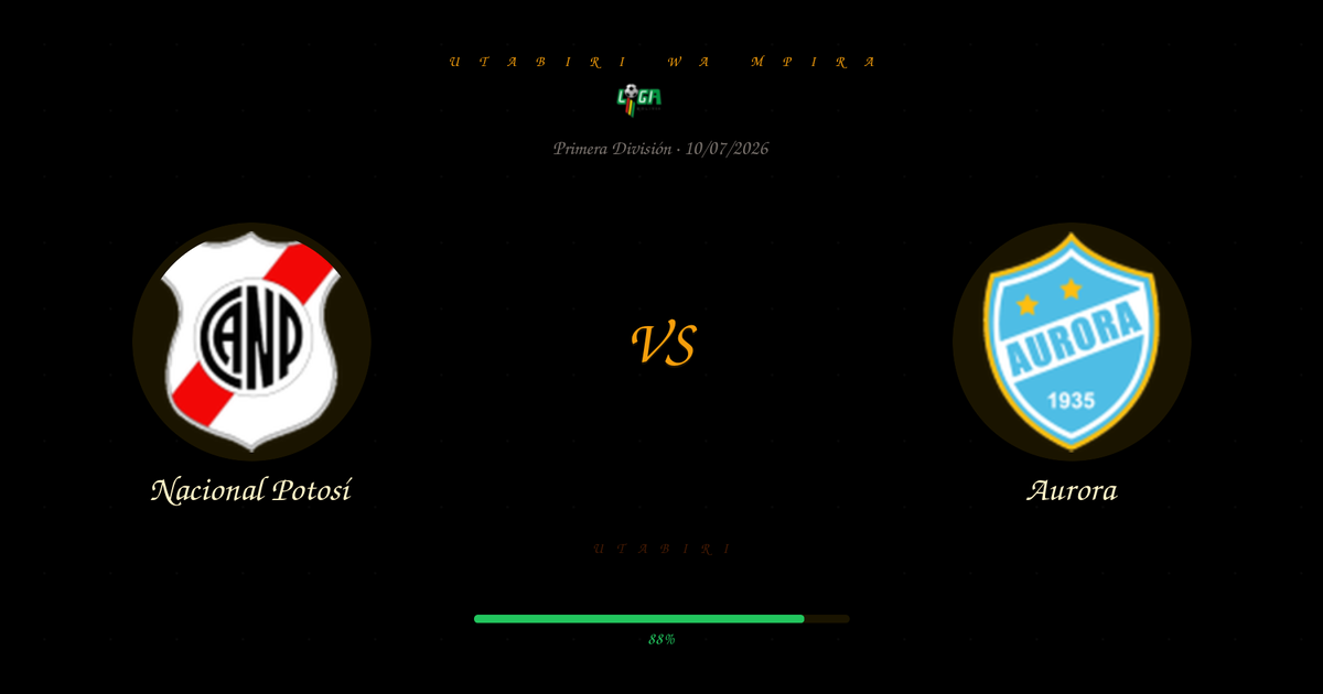 Utabiri wa Soka: Nacional Potosí vs Aurora | Primera División | 10/07/2026