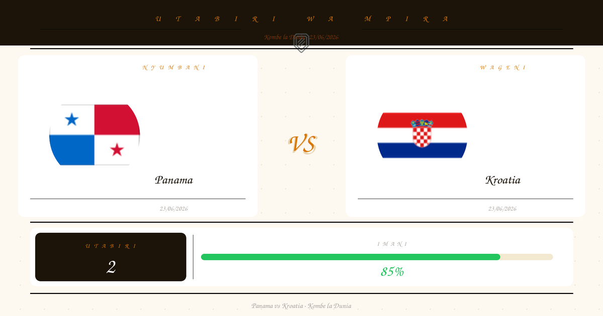 Panama vs Kroatia — Utabiri | Kombe la Dunia | 23/06/2026