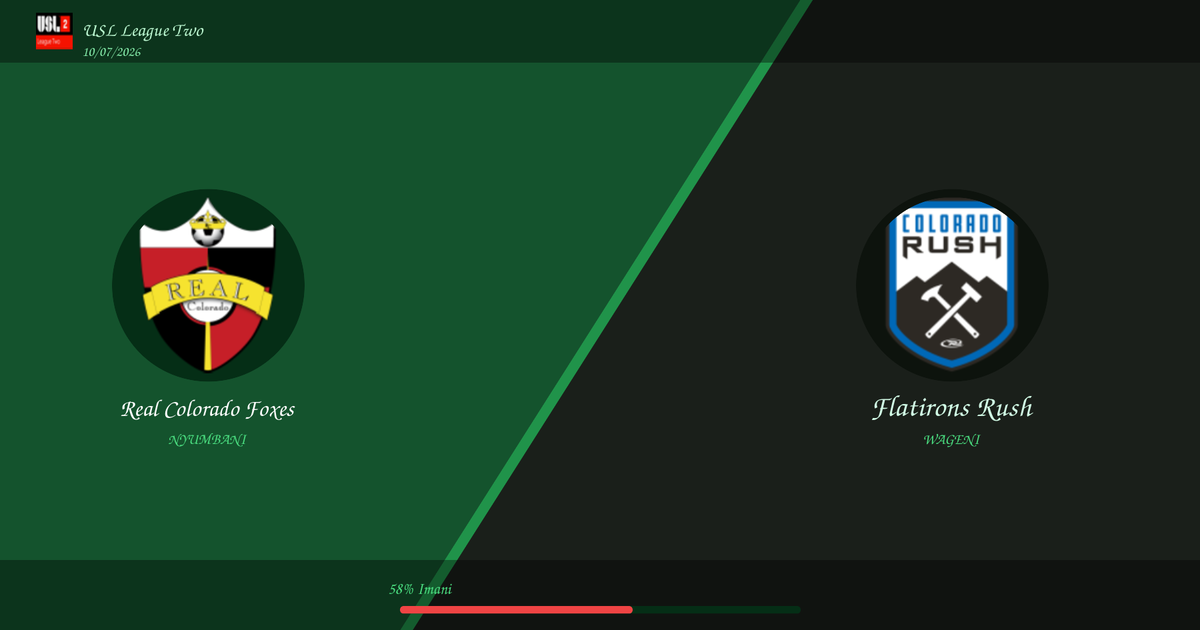 Utabiri wa Bure: Real Colorado Foxes vs Flatirons Rush | USL League Two | 10/07/2026